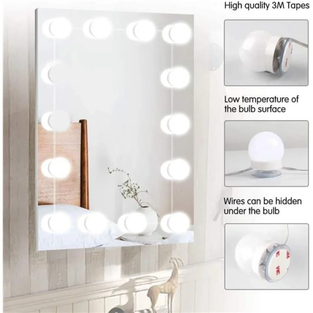 Hollywood Led Vanity Lights Strip Kit,with 14 Dimmable Light Bulbs for Full Body